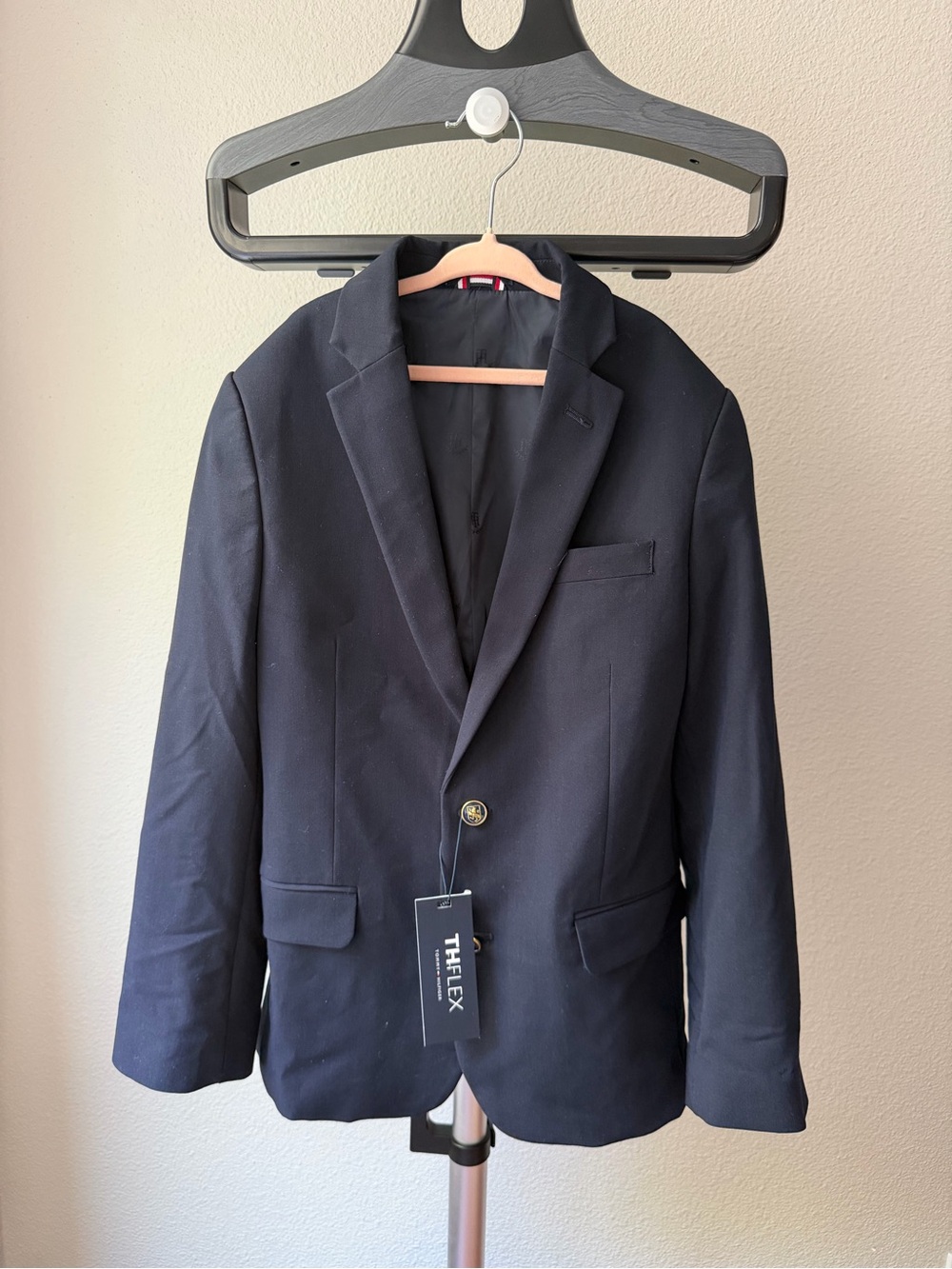 Tommy Hilfiger Boys TH Flex Blazer Navy Blue Suit Jacket Size 12